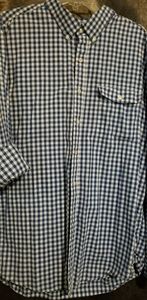 Gap blue and white checkered button down shirt